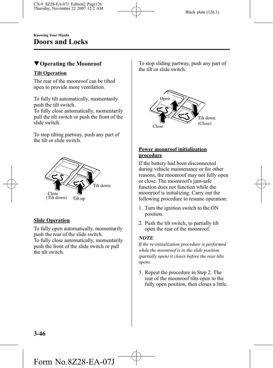 Doors and locks | Mazda 2008 CX-9 User Manual | Page 126 / 506