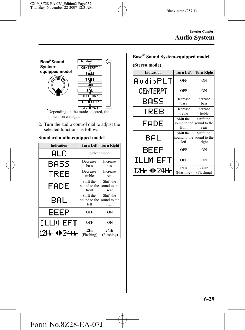 Audio system | Mazda 2008 CX-9 User Manual | Page 257 / 506