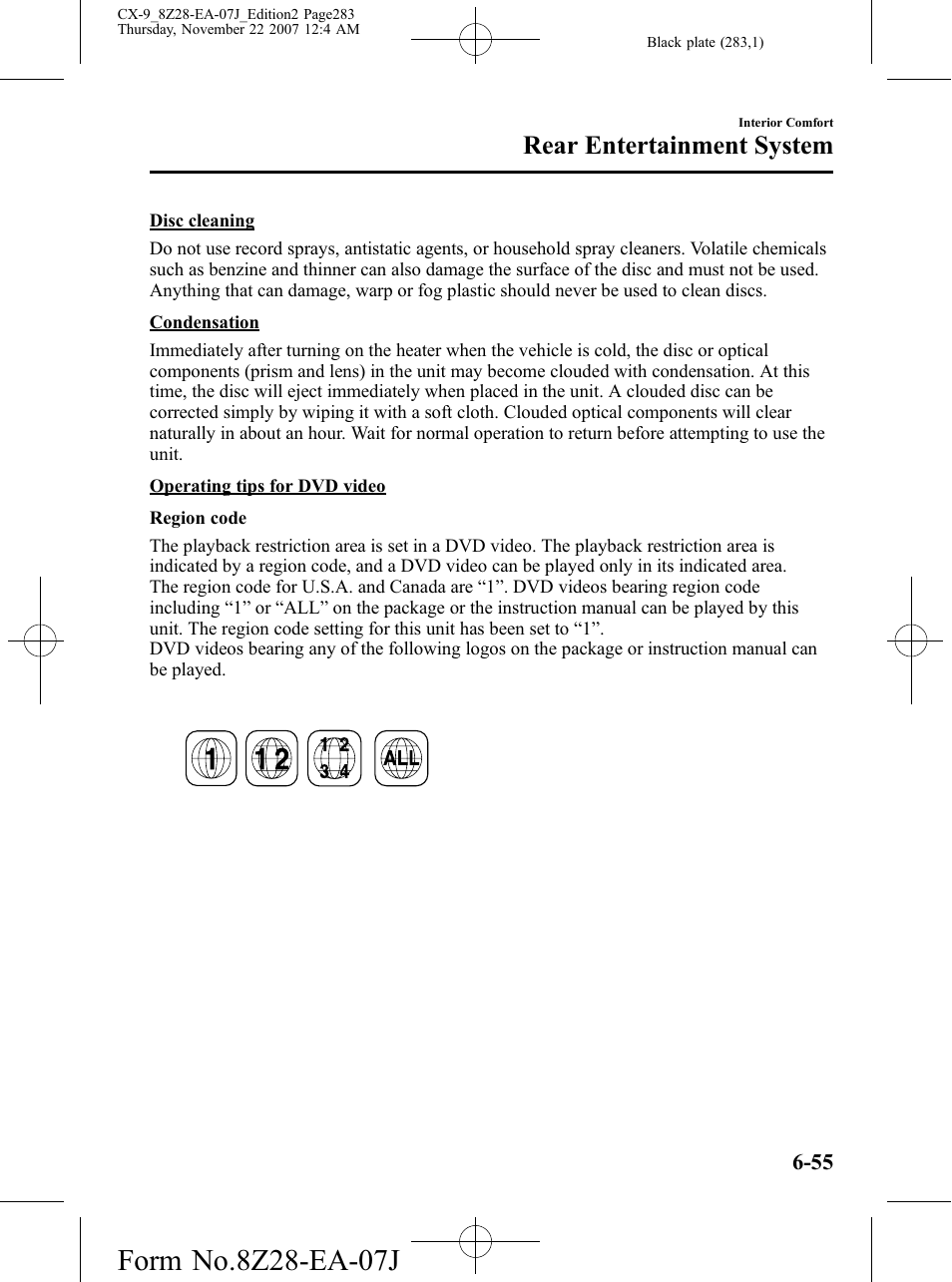 Rear entertainment system | Mazda 2008 CX-9 User Manual | Page 283 / 506