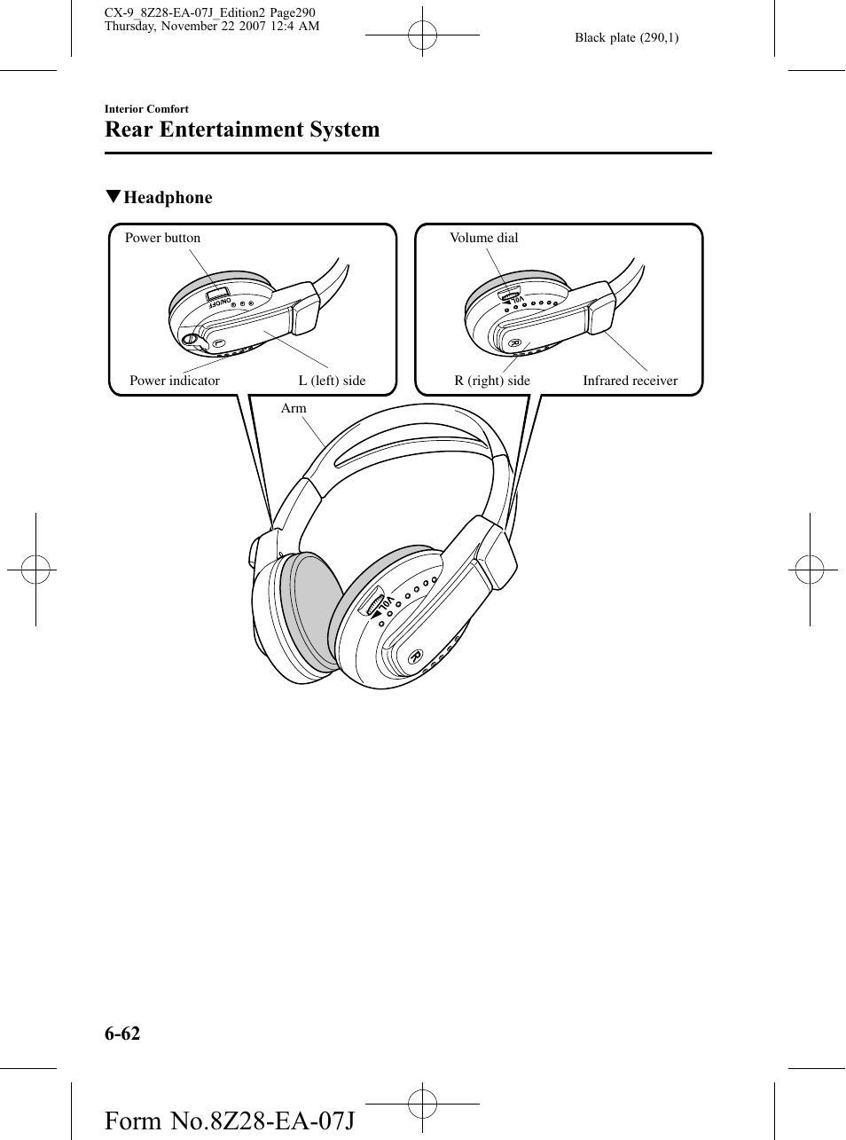 Rear entertainment system | Mazda 2008 CX-9 User Manual | Page 290 / 506