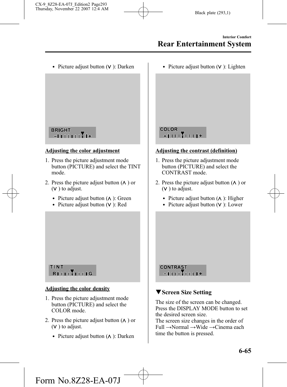 Rear entertainment system | Mazda 2008 CX-9 User Manual | Page 293 / 506