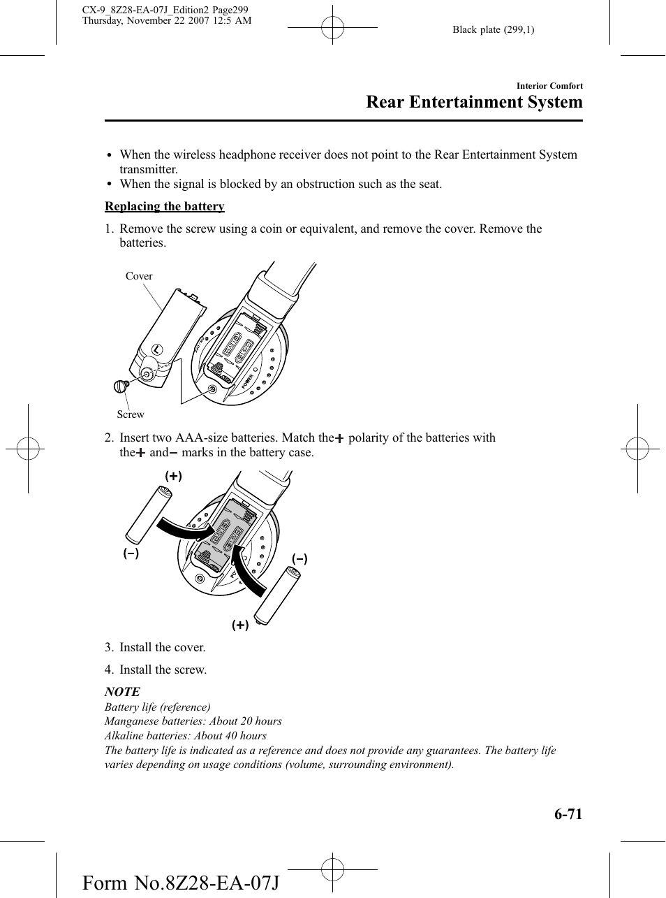 Rear entertainment system | Mazda 2008 CX-9 User Manual | Page 299 / 506