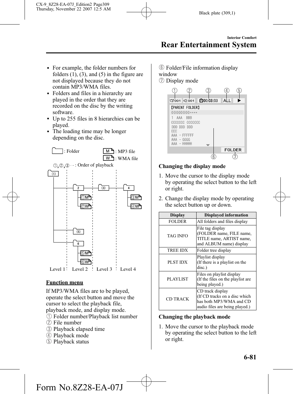 Rear entertainment system | Mazda 2008 CX-9 User Manual | Page 309 / 506