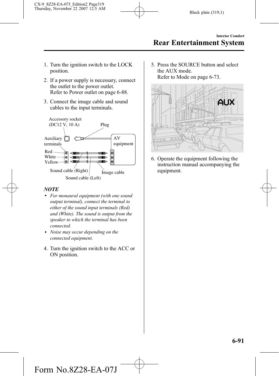 Rear entertainment system | Mazda 2008 CX-9 User Manual | Page 319 / 506