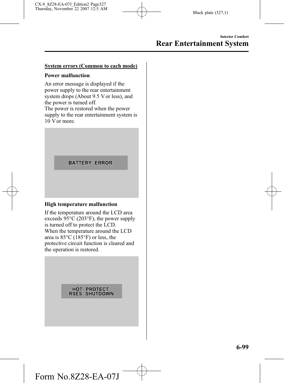 Rear entertainment system | Mazda 2008 CX-9 User Manual | Page 327 / 506