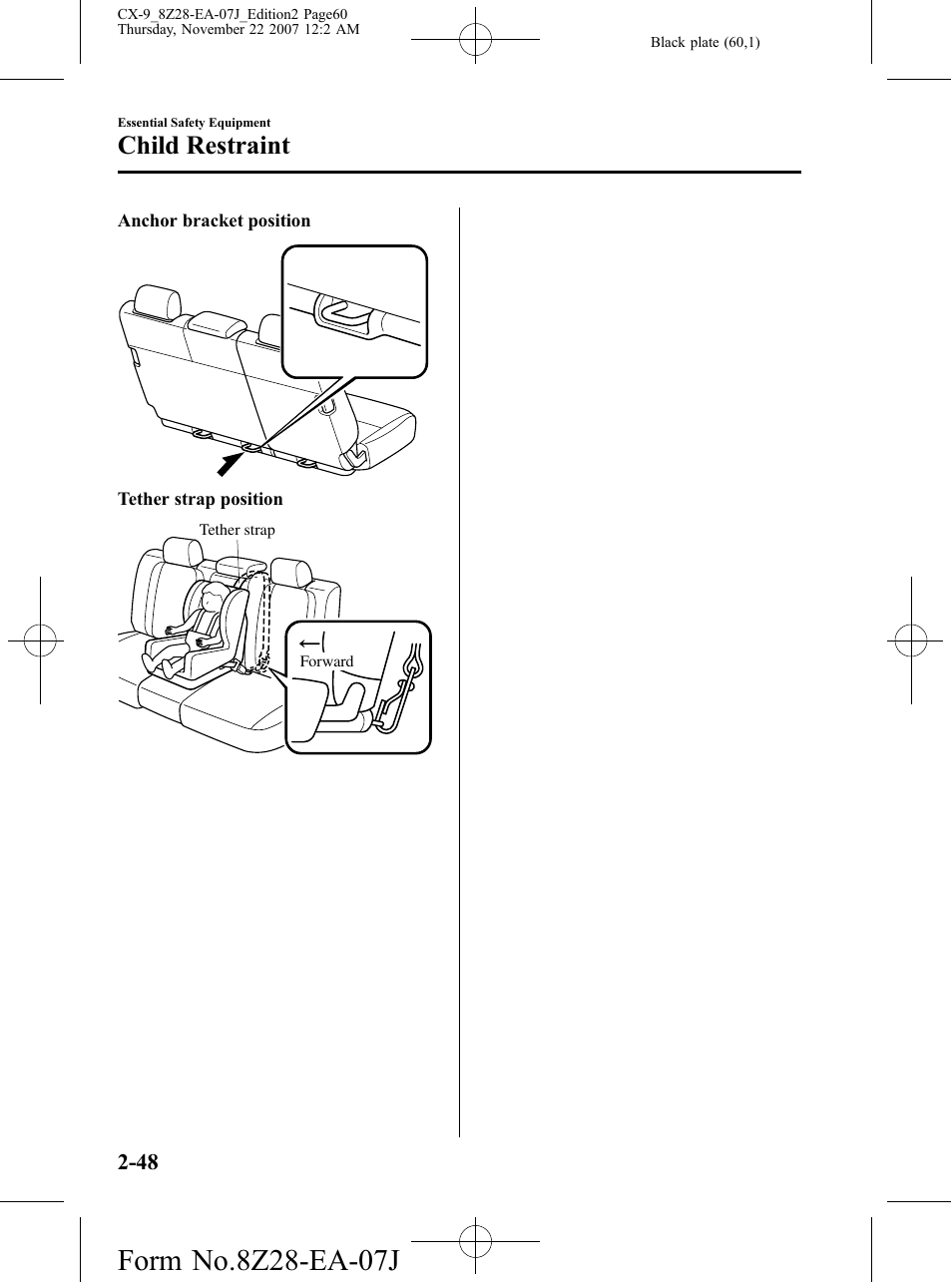 Child restraint | Mazda 2008 CX-9 User Manual | Page 60 / 506