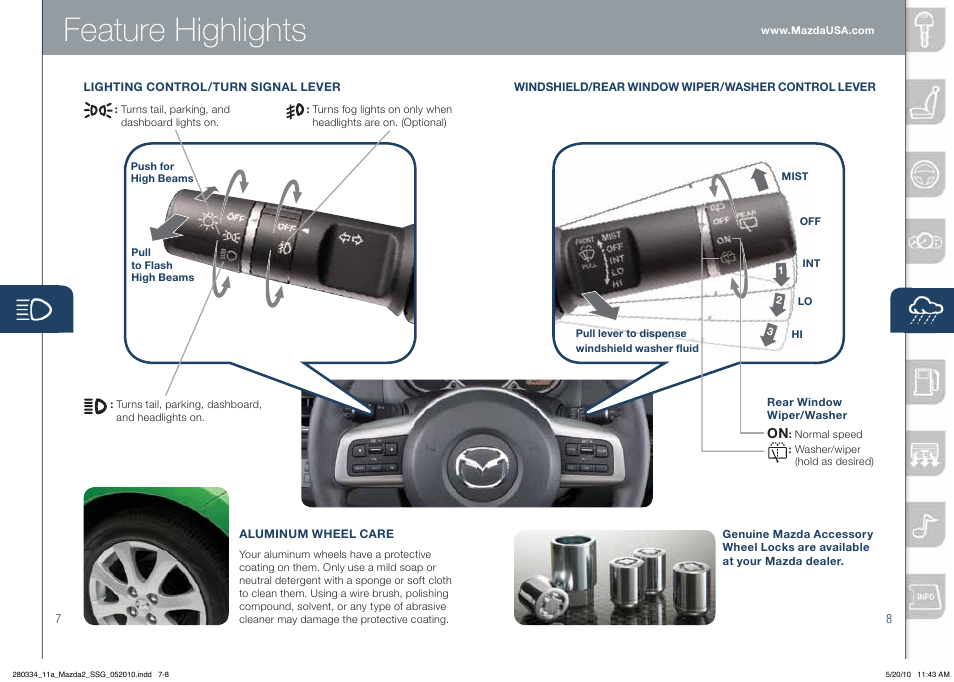 Feature highlights | Mazda 2011 2 User Manual | Page 5 / 12