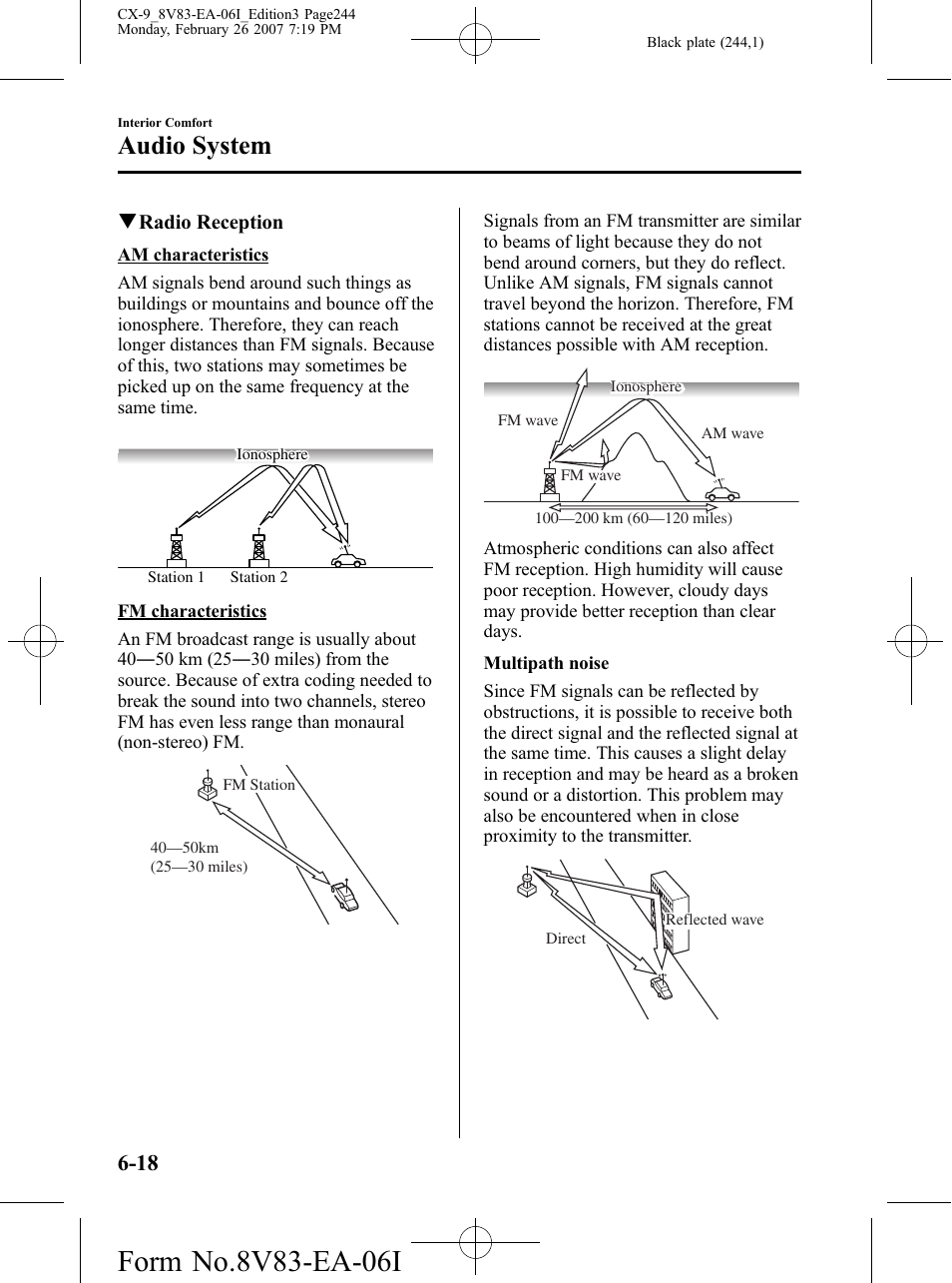 Audio system | Mazda 2007 CX-9 User Manual | Page 244 / 502