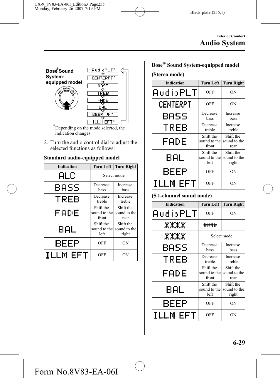 Audio system | Mazda 2007 CX-9 User Manual | Page 255 / 502