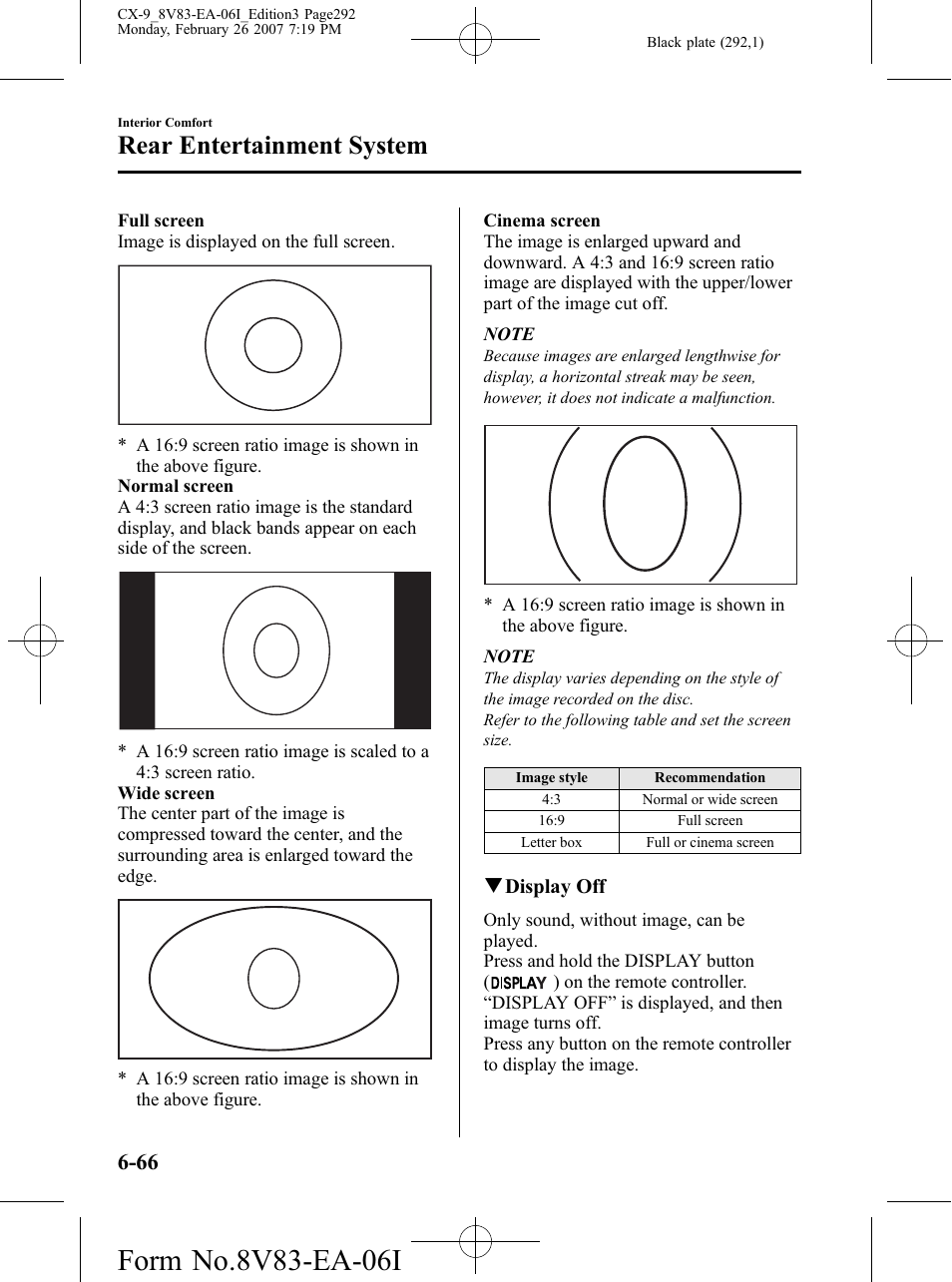 Rear entertainment system | Mazda 2007 CX-9 User Manual | Page 292 / 502