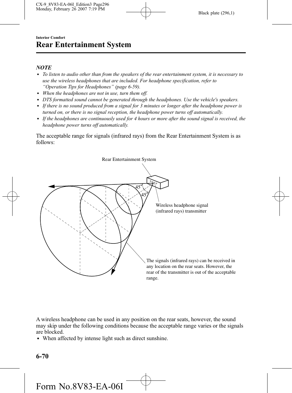 Rear entertainment system | Mazda 2007 CX-9 User Manual | Page 296 / 502