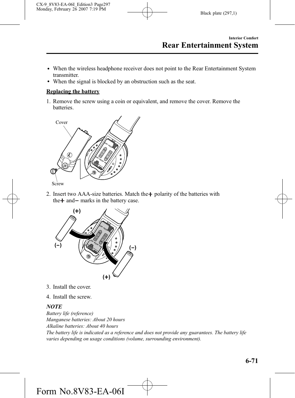 Rear entertainment system | Mazda 2007 CX-9 User Manual | Page 297 / 502