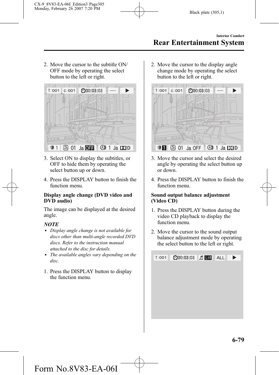 Rear entertainment system | Mazda 2007 CX-9 User Manual | Page 305 / 502