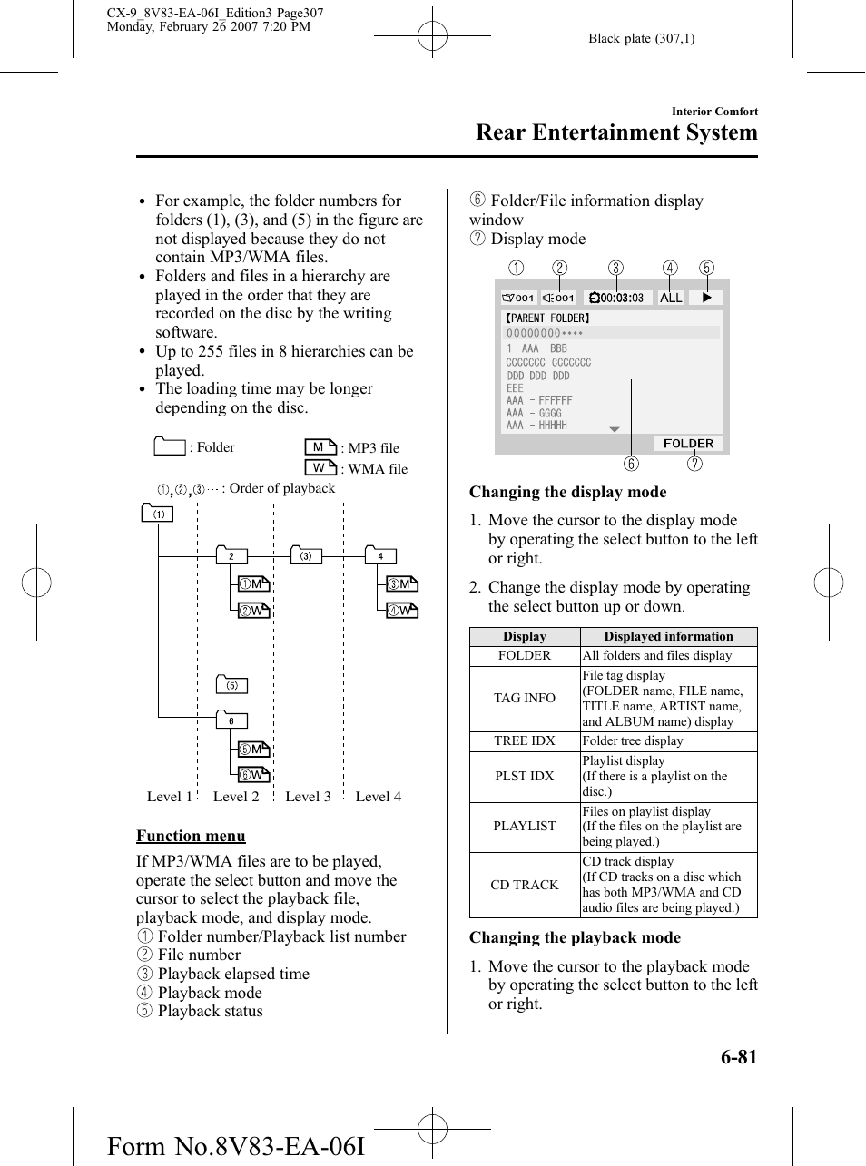 Rear entertainment system | Mazda 2007 CX-9 User Manual | Page 307 / 502