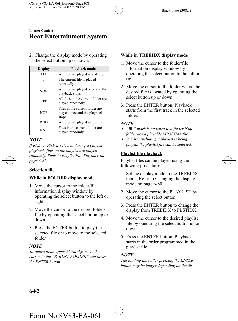 Rear entertainment system | Mazda 2007 CX-9 User Manual | Page 308 / 502