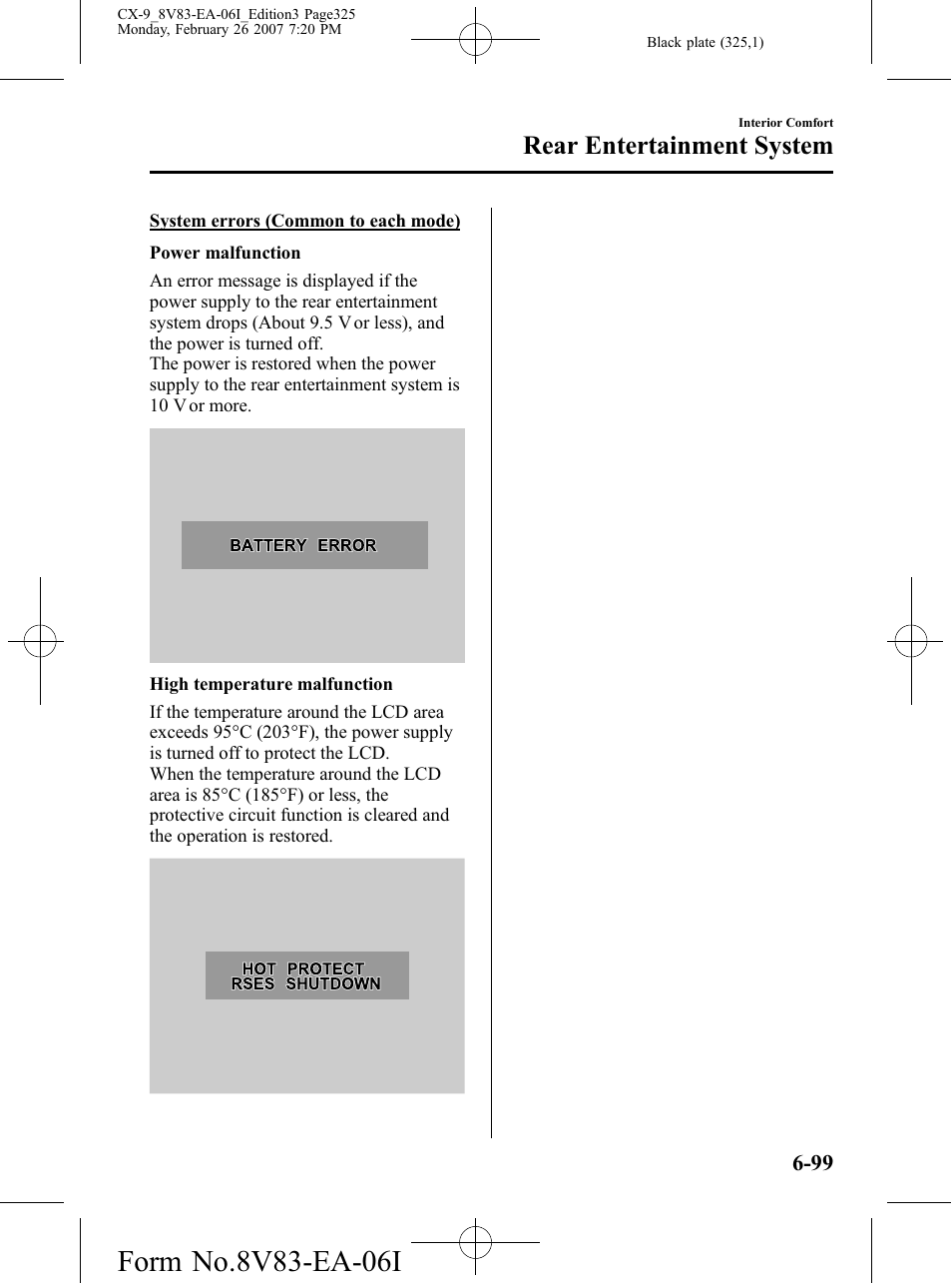 Rear entertainment system | Mazda 2007 CX-9 User Manual | Page 325 / 502