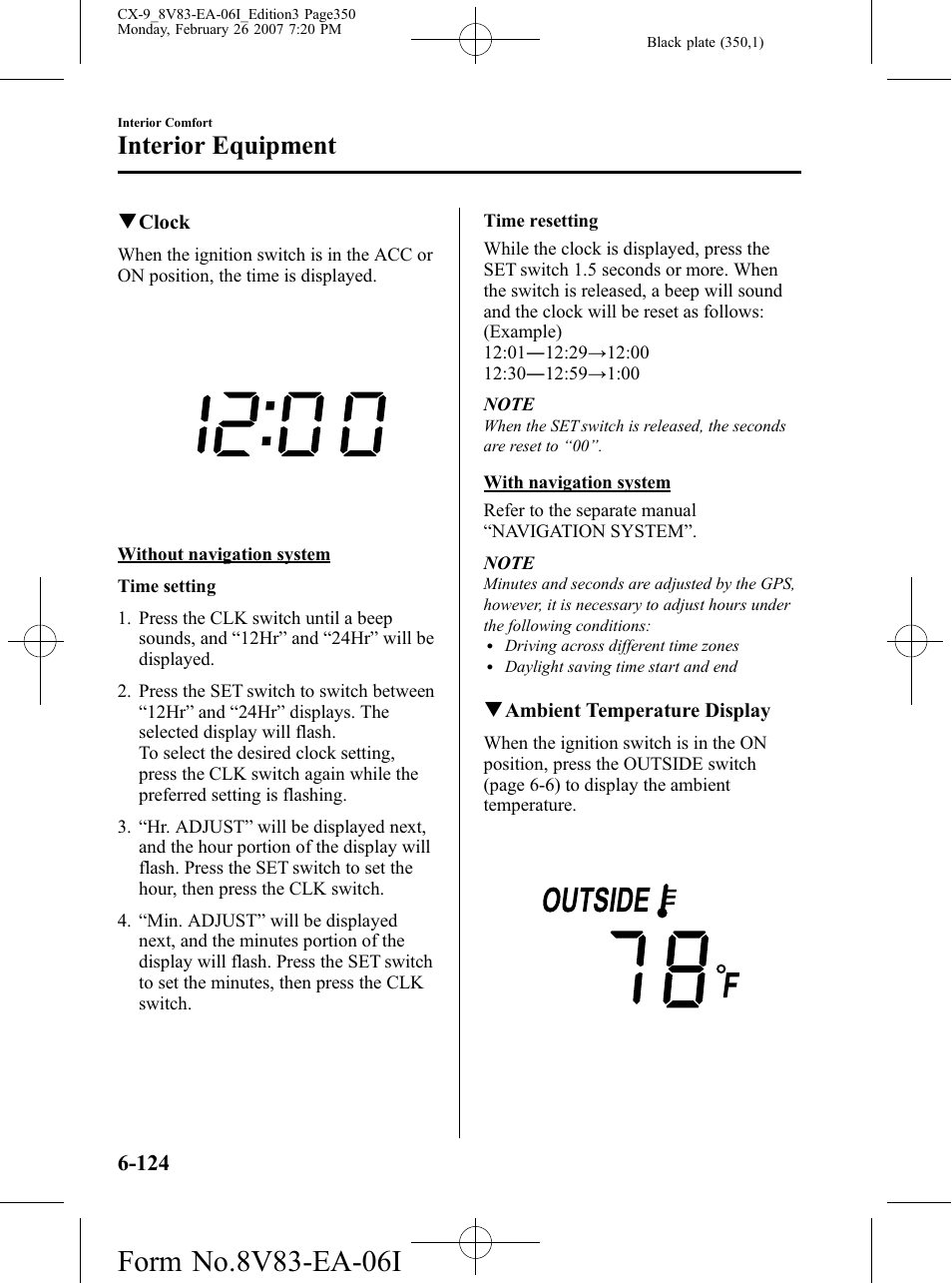 Interior equipment | Mazda 2007 CX-9 User Manual | Page 350 / 502