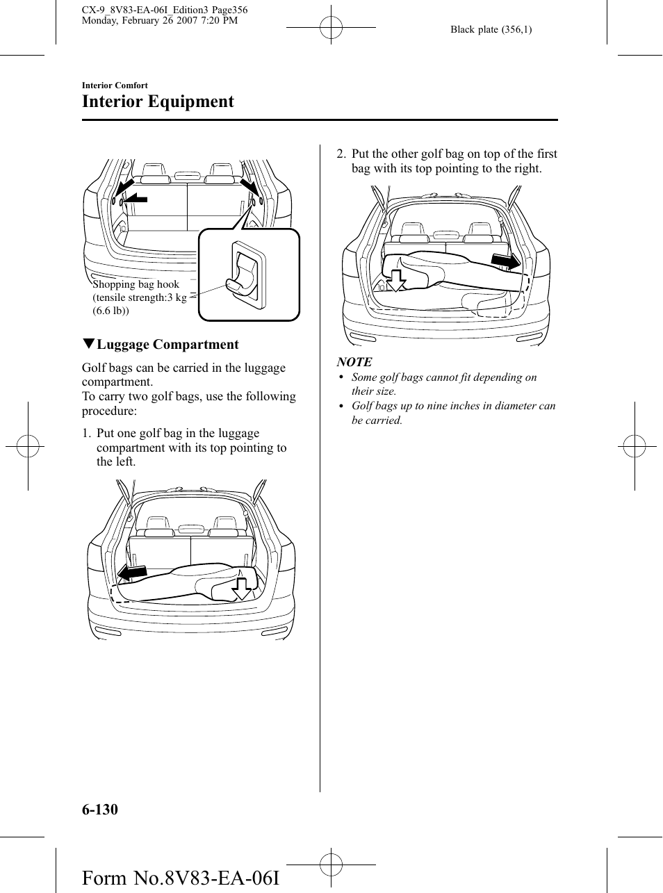 Interior equipment | Mazda 2007 CX-9 User Manual | Page 356 / 502