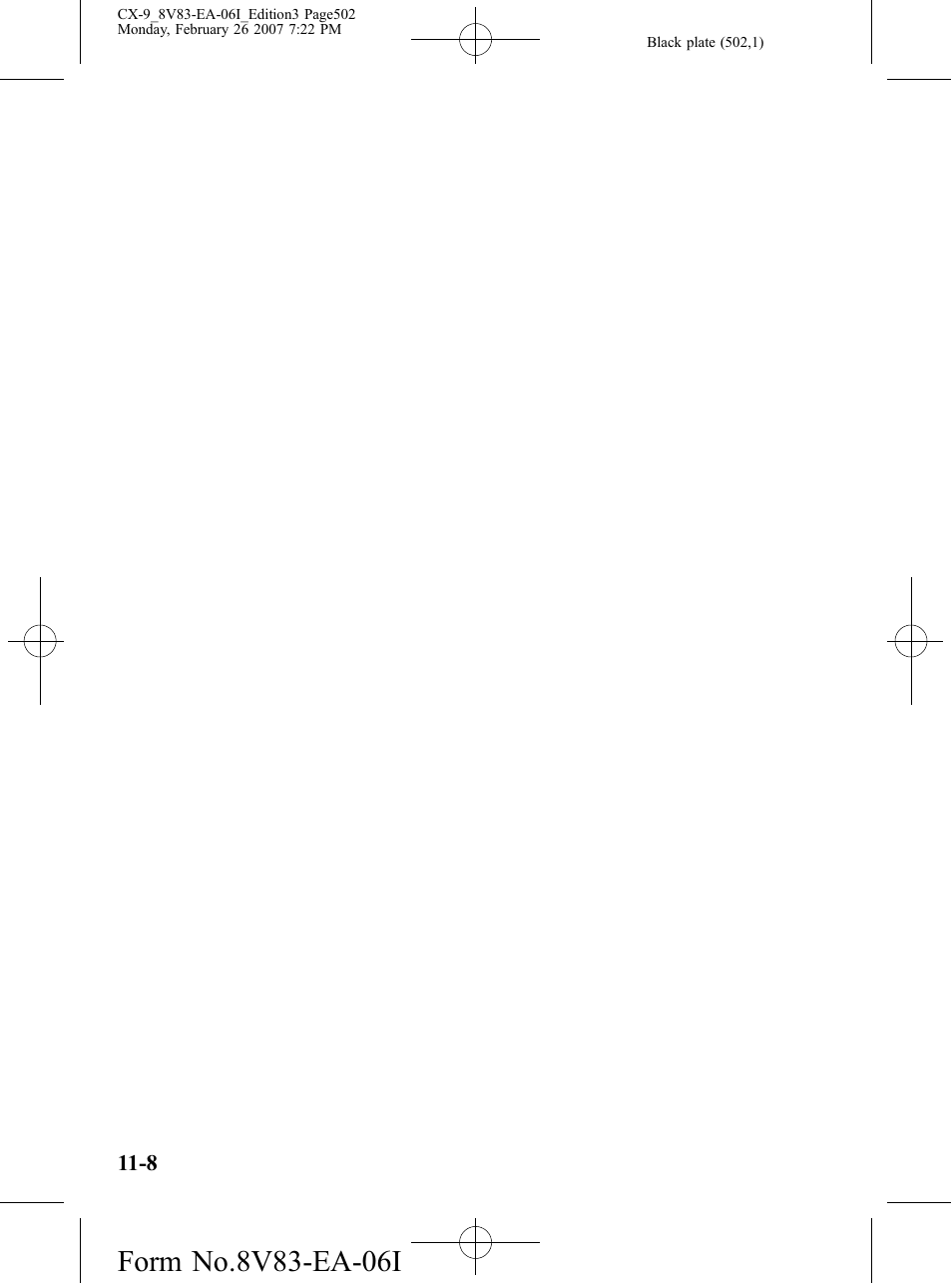 Mazda 2007 CX-9 User Manual | Page 502 / 502