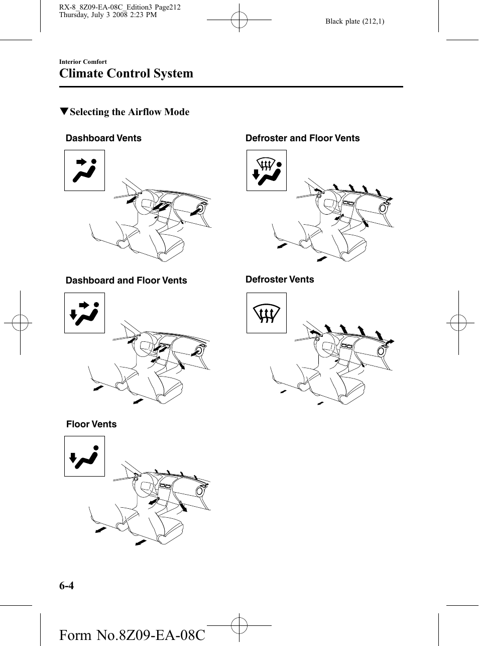 Climate control system | Mazda 2009 RX-8 User Manual | Page 212 / 430