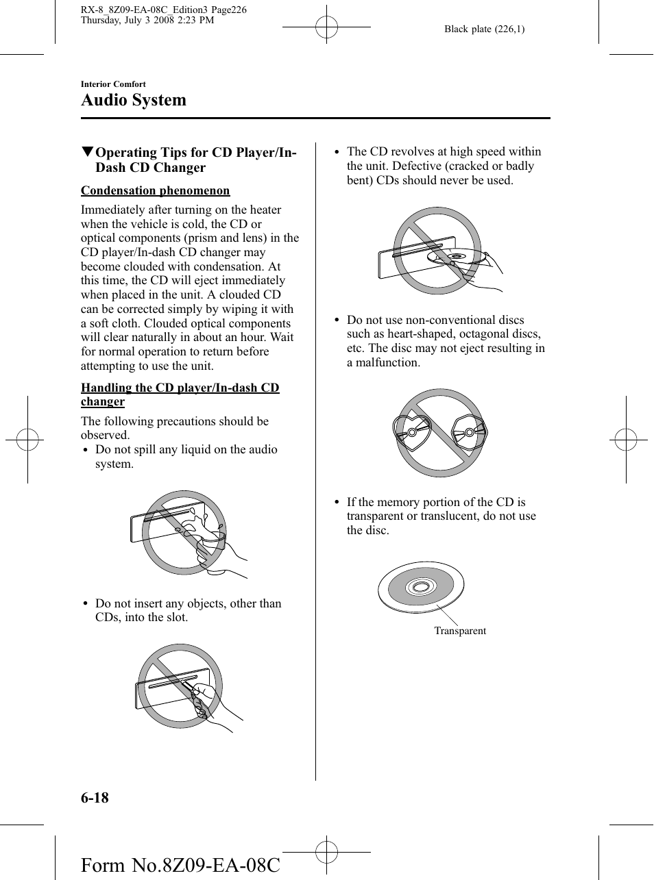 Audio system | Mazda 2009 RX-8 User Manual | Page 226 / 430