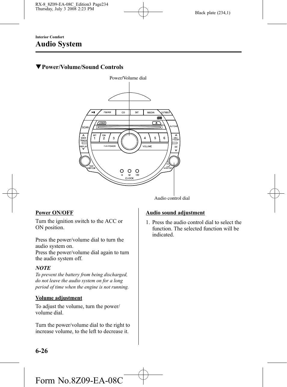 Audio system | Mazda 2009 RX-8 User Manual | Page 234 / 430