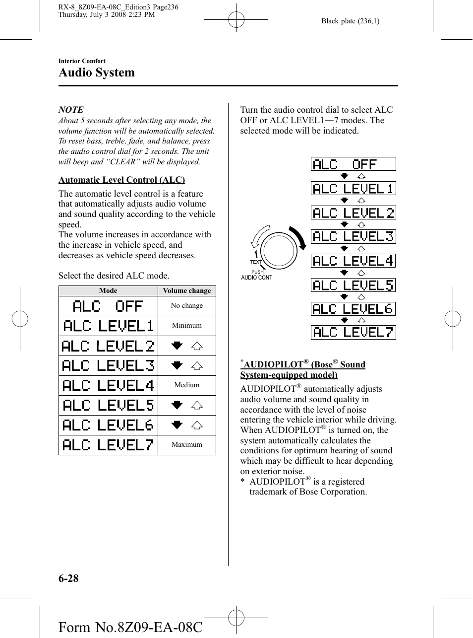 Audio system | Mazda 2009 RX-8 User Manual | Page 236 / 430