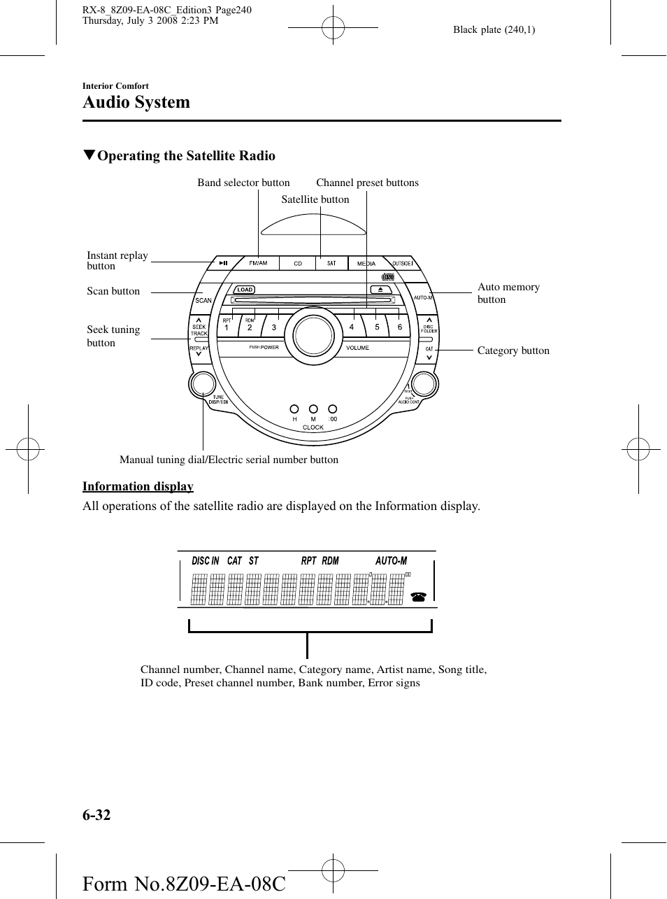 Audio system | Mazda 2009 RX-8 User Manual | Page 240 / 430