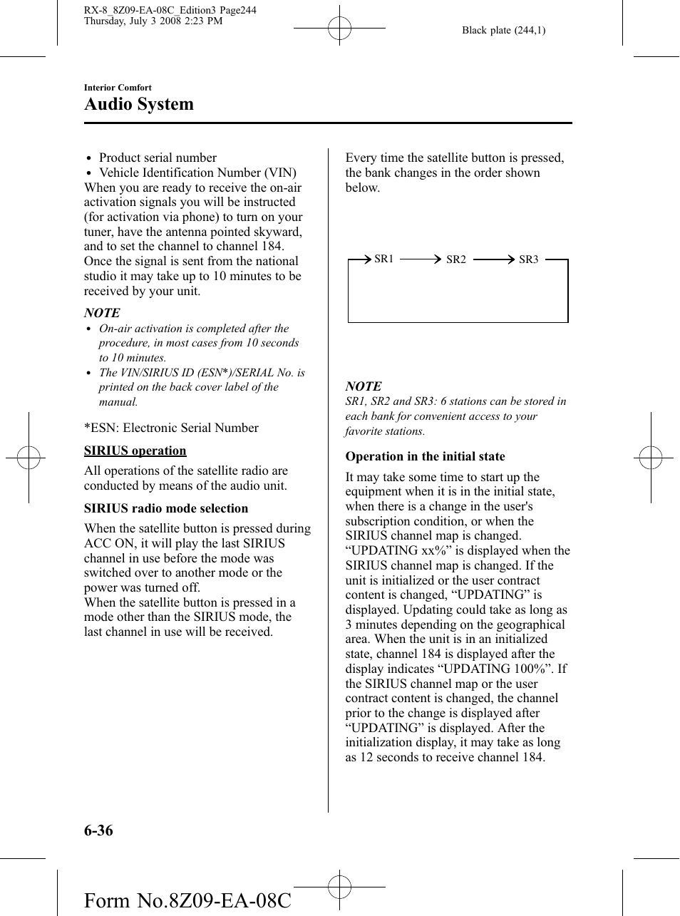 Audio system | Mazda 2009 RX-8 User Manual | Page 244 / 430