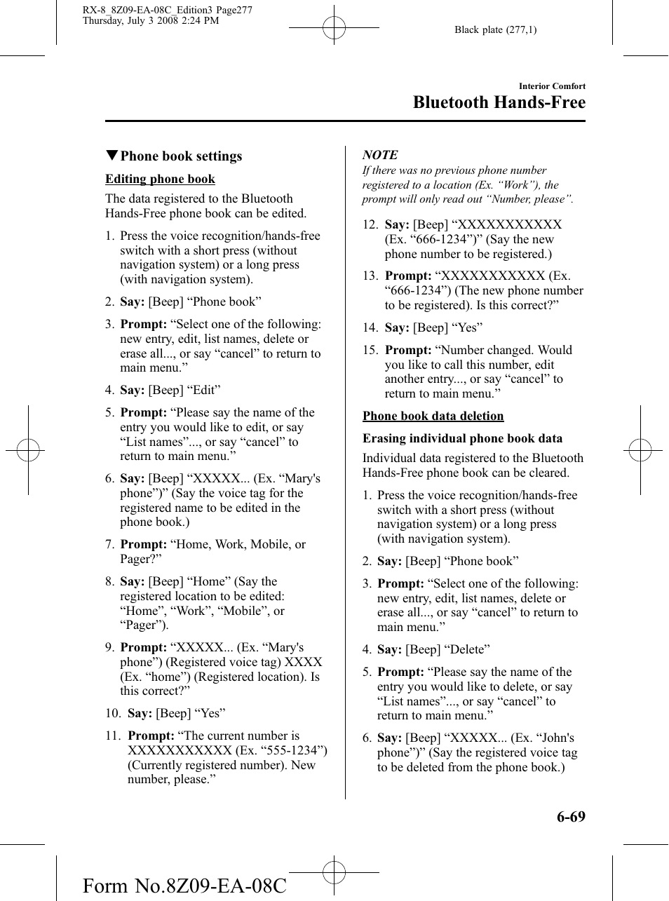 Bluetooth hands-free | Mazda 2009 RX-8 User Manual | Page 277 / 430