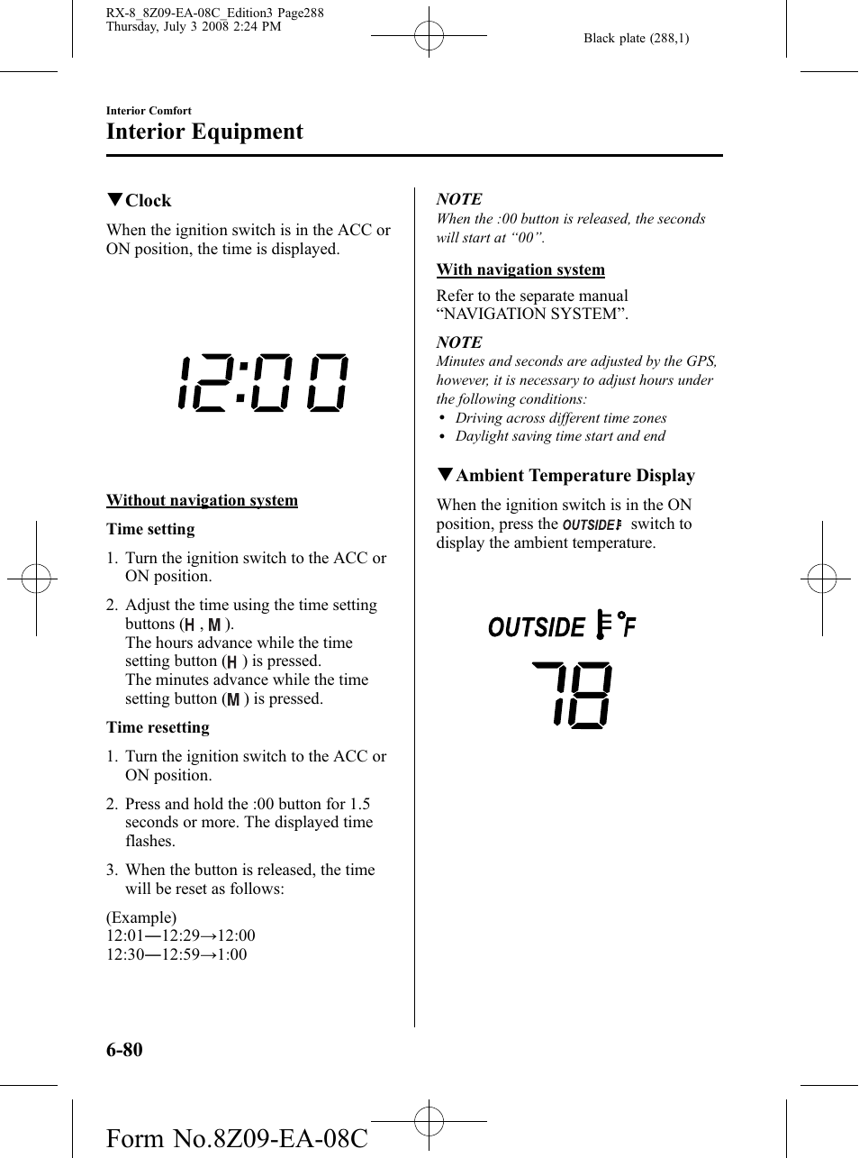 Interior equipment | Mazda 2009 RX-8 User Manual | Page 288 / 430