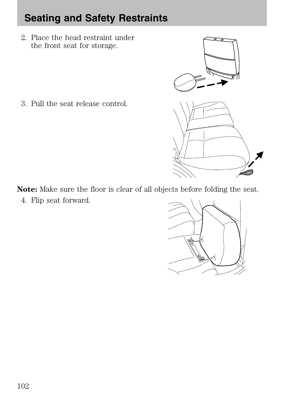 Seating and safety restraints | Mazda 2008 Tribute HEV User Manual | Page 102 / 312
