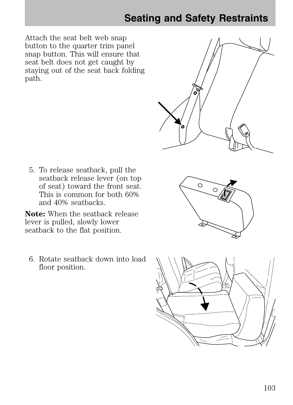 Seating and safety restraints | Mazda 2008 Tribute HEV User Manual | Page 103 / 312