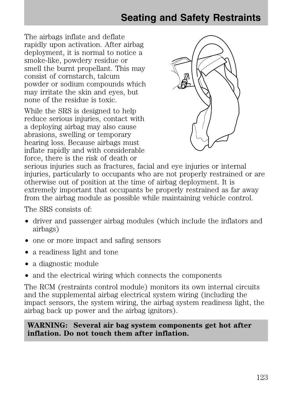 Seating and safety restraints | Mazda 2008 Tribute HEV User Manual | Page 123 / 312