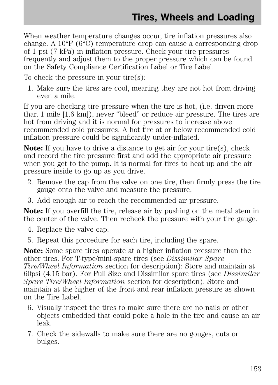Tires, wheels and loading | Mazda 2008 Tribute HEV User Manual | Page 153 / 312