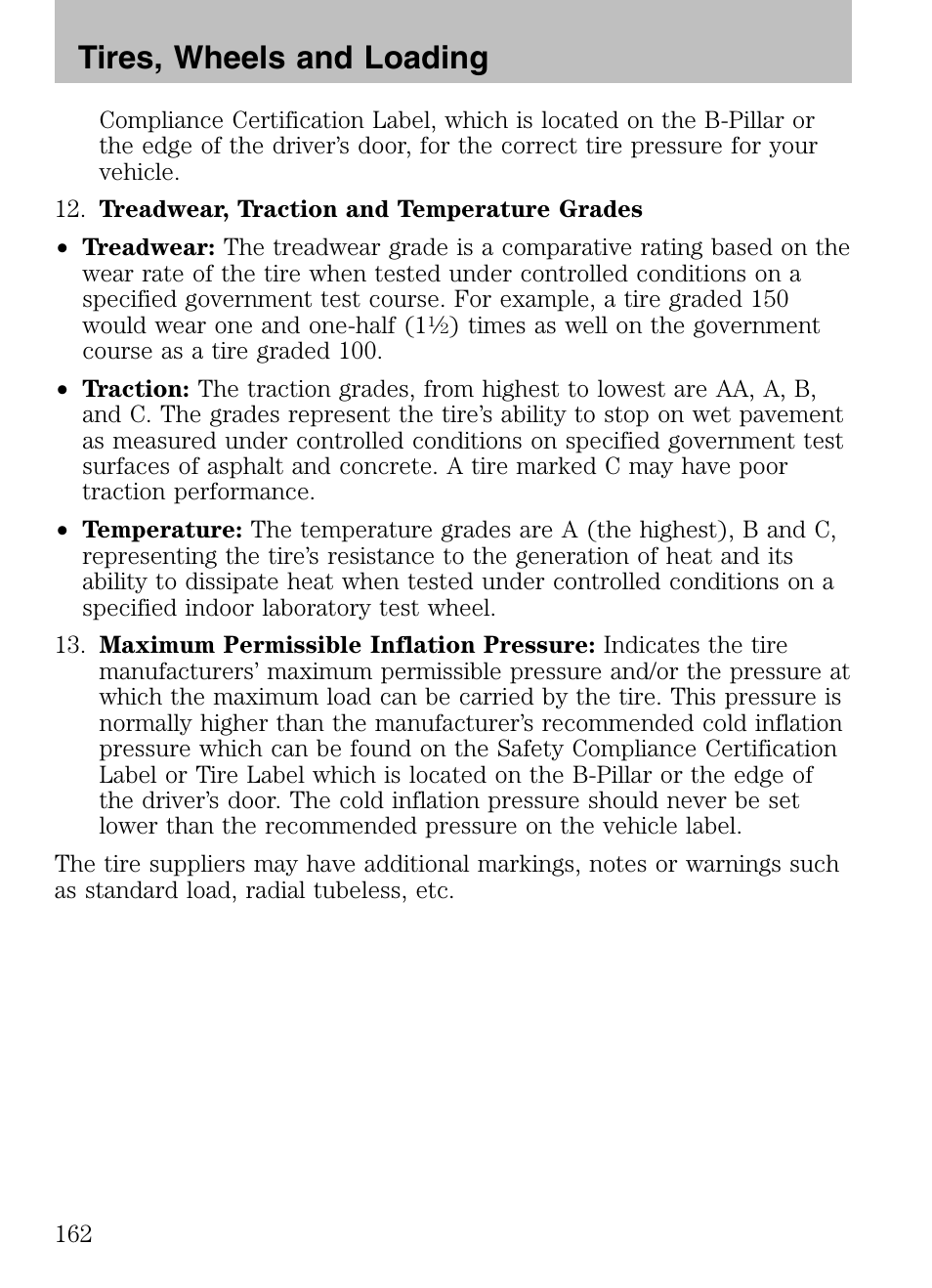 Tires, wheels and loading | Mazda 2008 Tribute HEV User Manual | Page 162 / 312