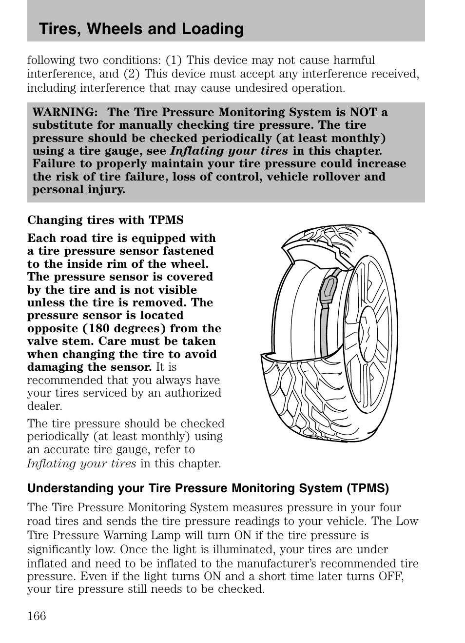 Tires, wheels and loading | Mazda 2008 Tribute HEV User Manual | Page 166 / 312
