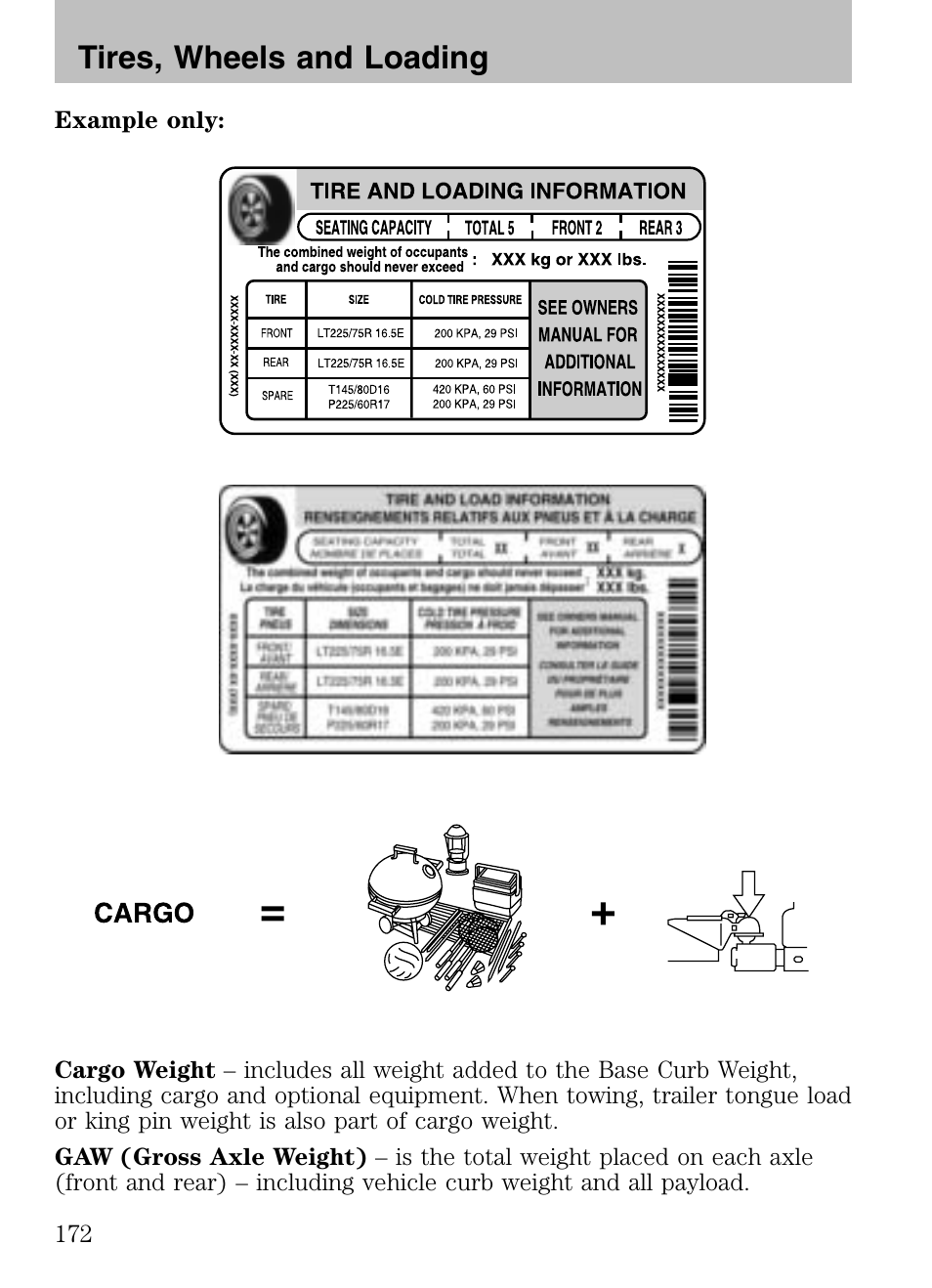 Tires, wheels and loading | Mazda 2008 Tribute HEV User Manual | Page 172 / 312