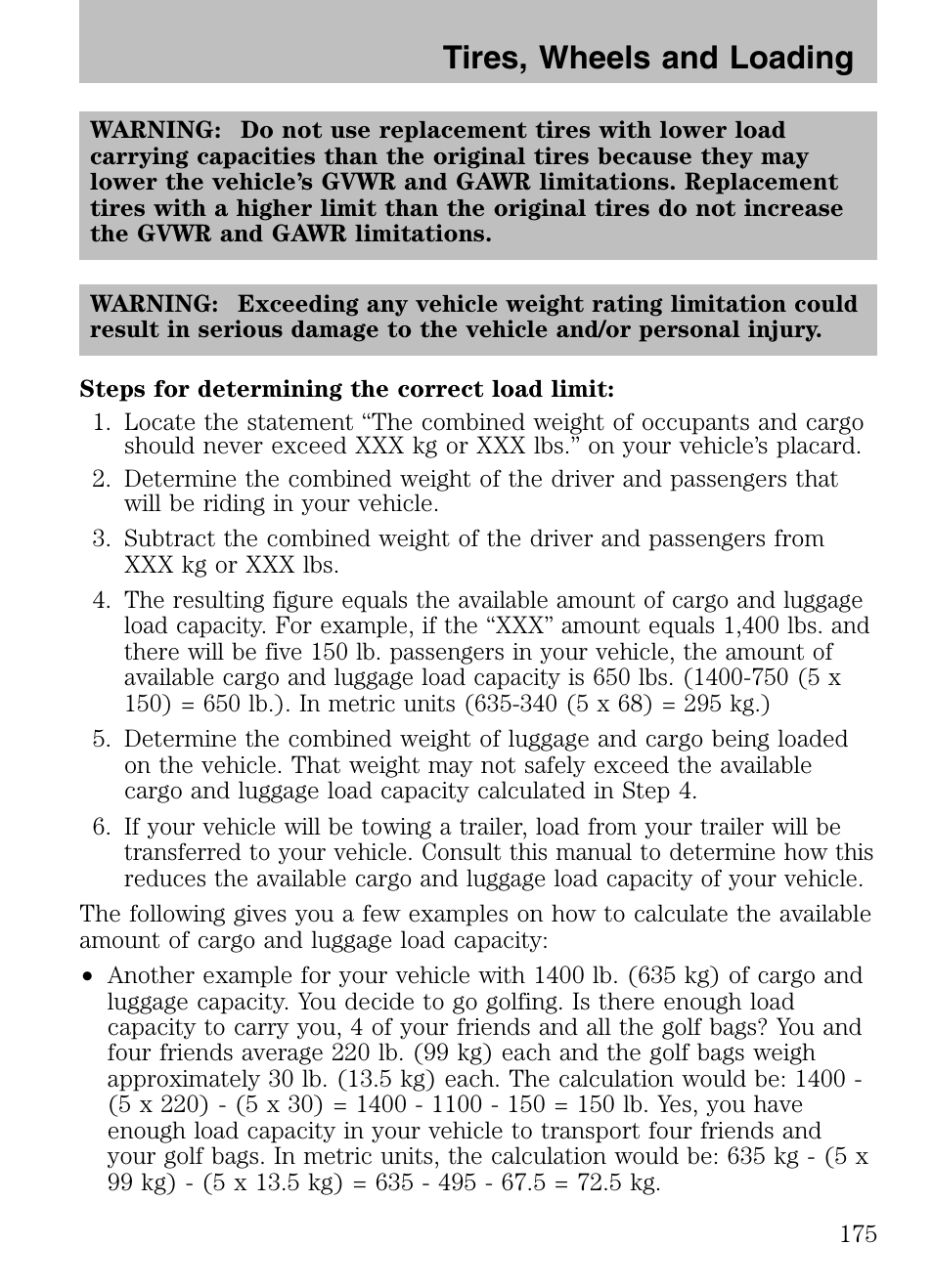 Tires, wheels and loading | Mazda 2008 Tribute HEV User Manual | Page 175 / 312
