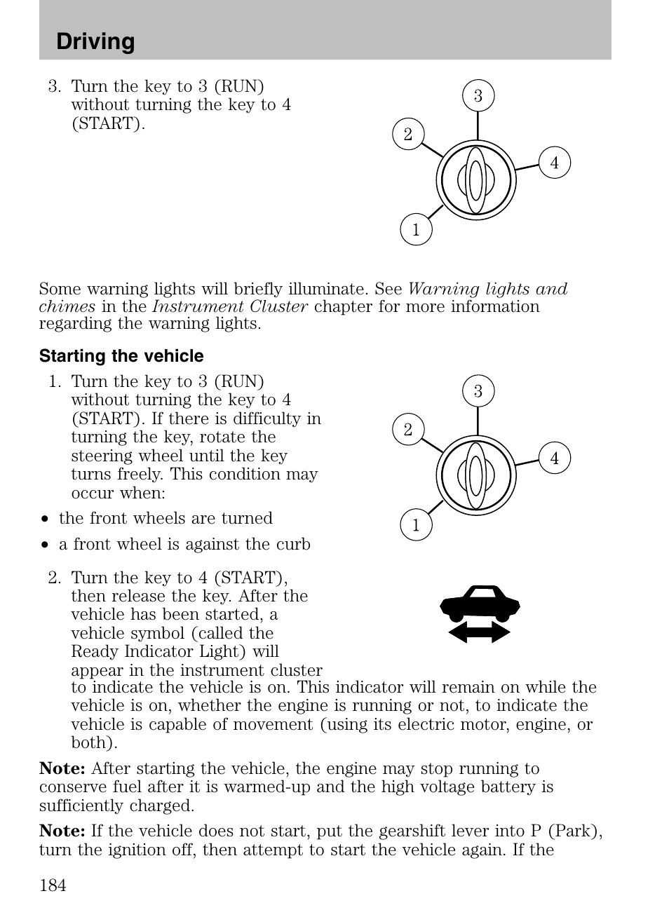 Starting the vehicle, Driving | Mazda 2008 Tribute HEV User Manual | Page 184 / 312