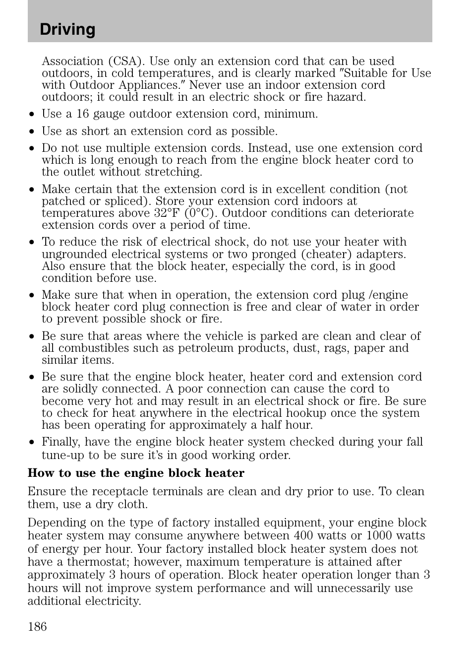 Driving | Mazda 2008 Tribute HEV User Manual | Page 186 / 312