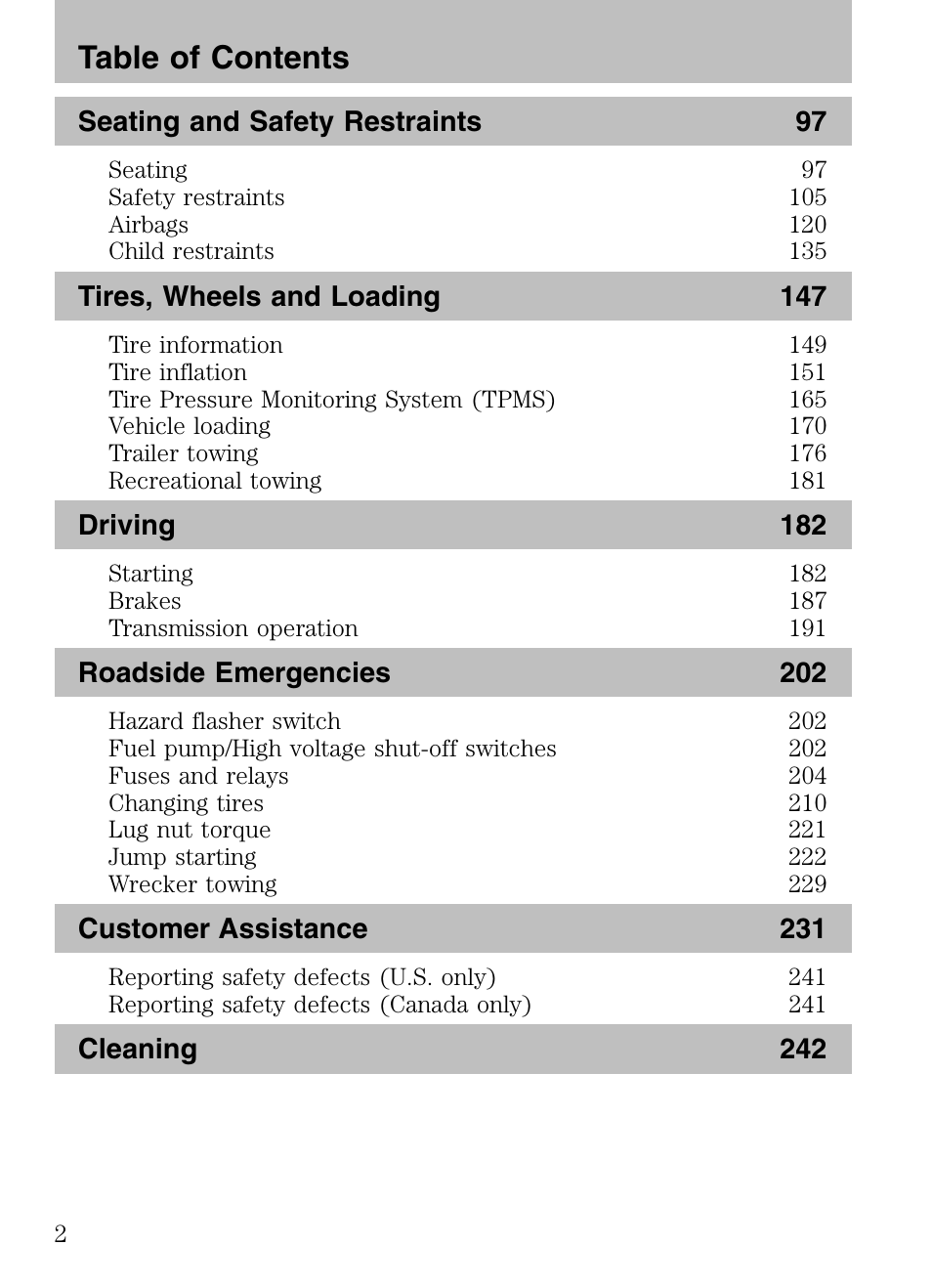 Mazda 2008 Tribute HEV User Manual | Page 2 / 312