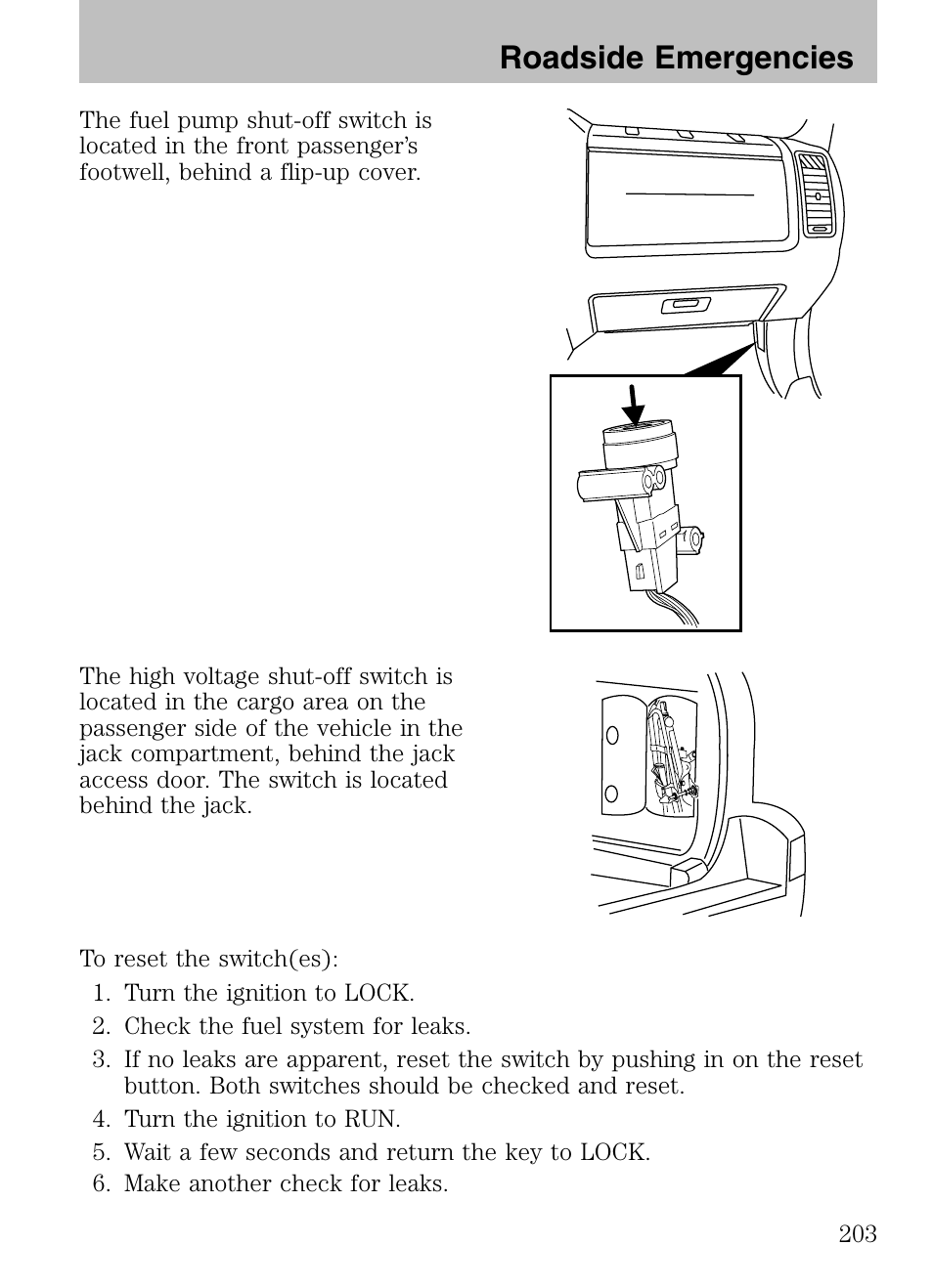Roadside emergencies | Mazda 2008 Tribute HEV User Manual | Page 203 / 312
