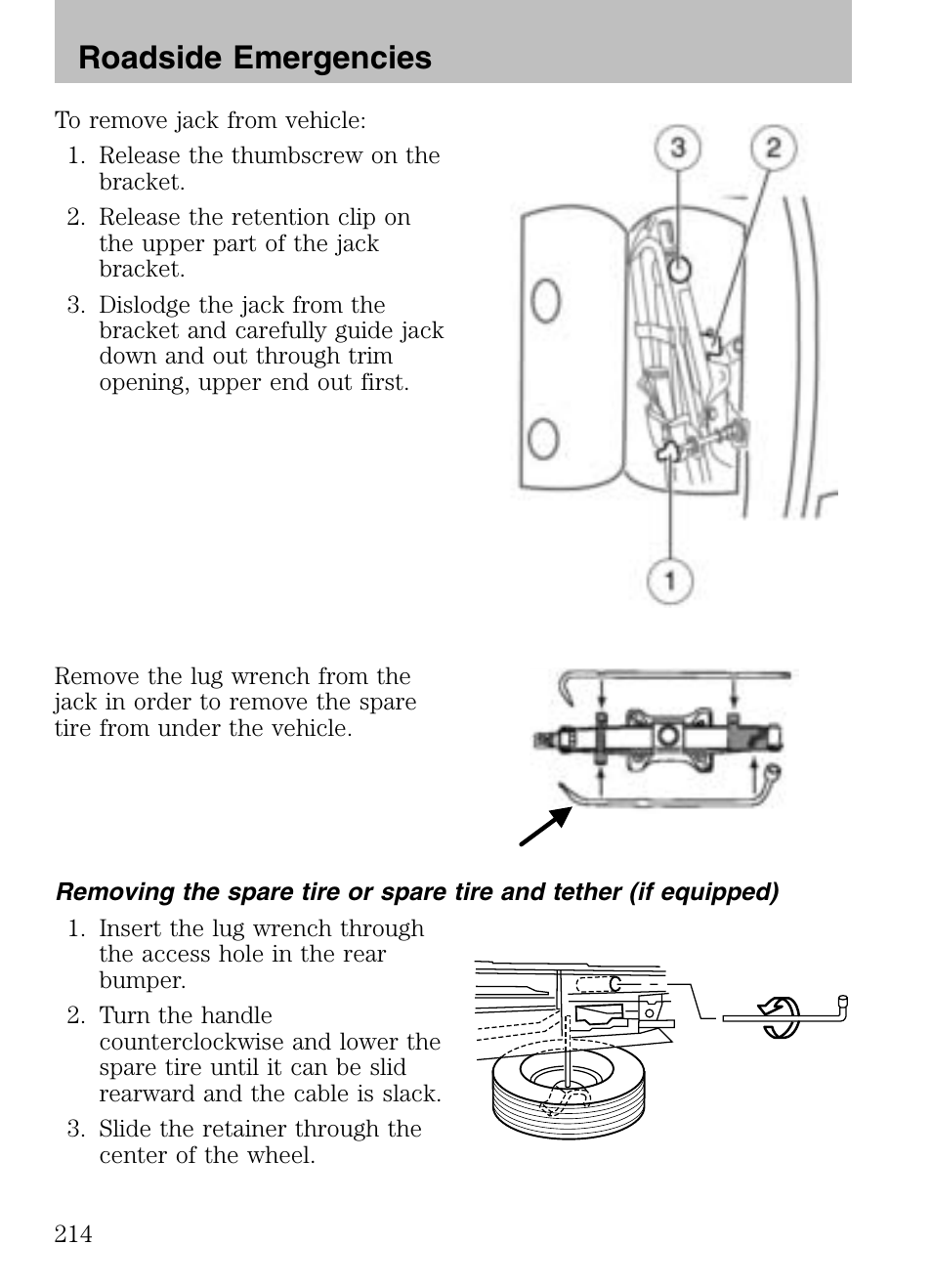 Roadside emergencies | Mazda 2008 Tribute HEV User Manual | Page 214 / 312