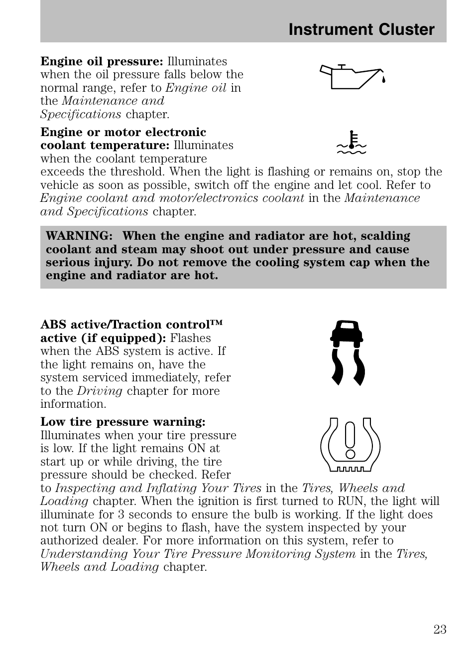 Instrument cluster | Mazda 2008 Tribute HEV User Manual | Page 23 / 312