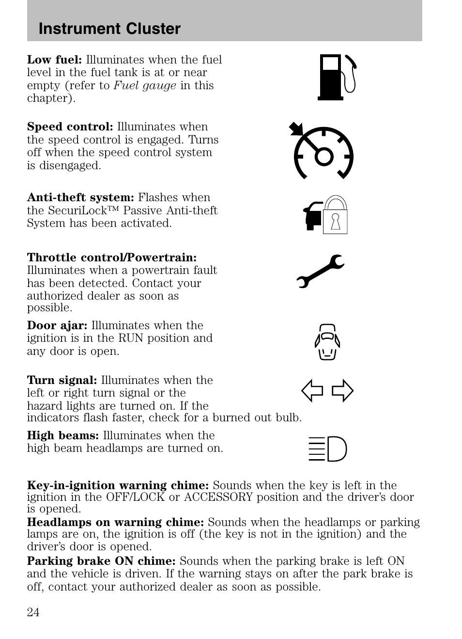 Instrument cluster | Mazda 2008 Tribute HEV User Manual | Page 24 / 312