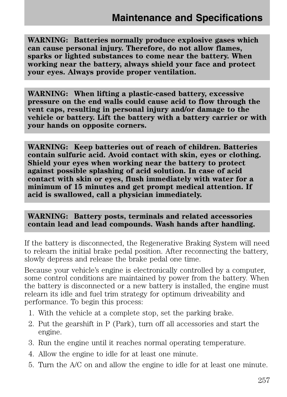 Maintenance and specifications | Mazda 2008 Tribute HEV User Manual | Page 257 / 312