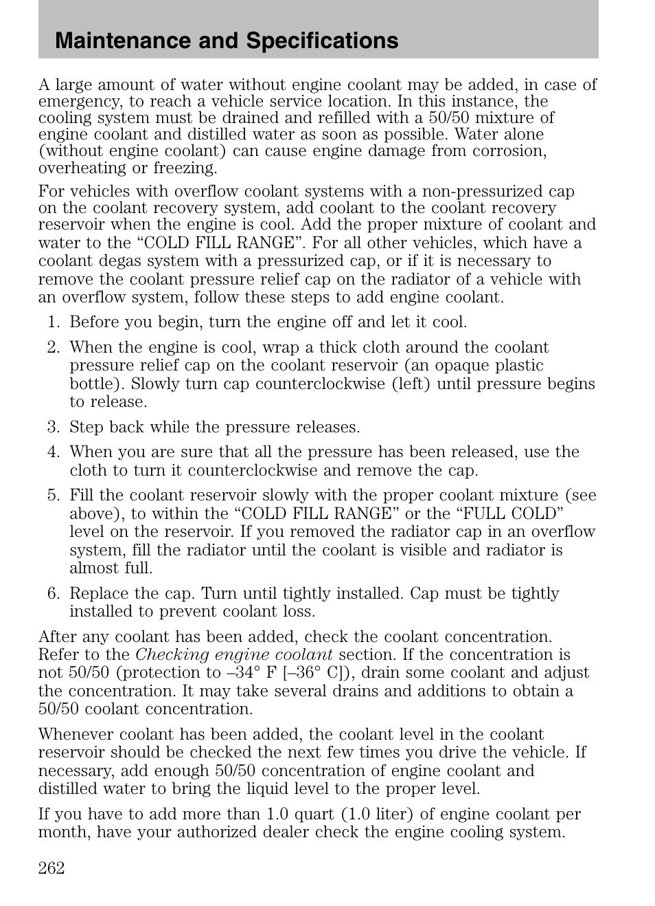 Maintenance and specifications | Mazda 2008 Tribute HEV User Manual | Page 262 / 312