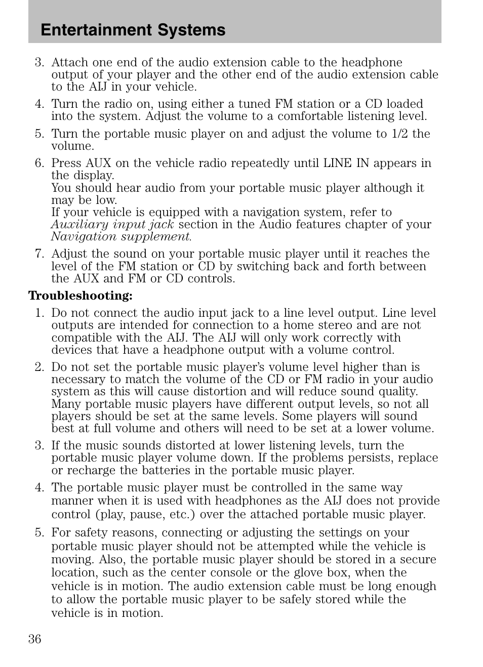 Entertainment systems | Mazda 2008 Tribute HEV User Manual | Page 36 / 312