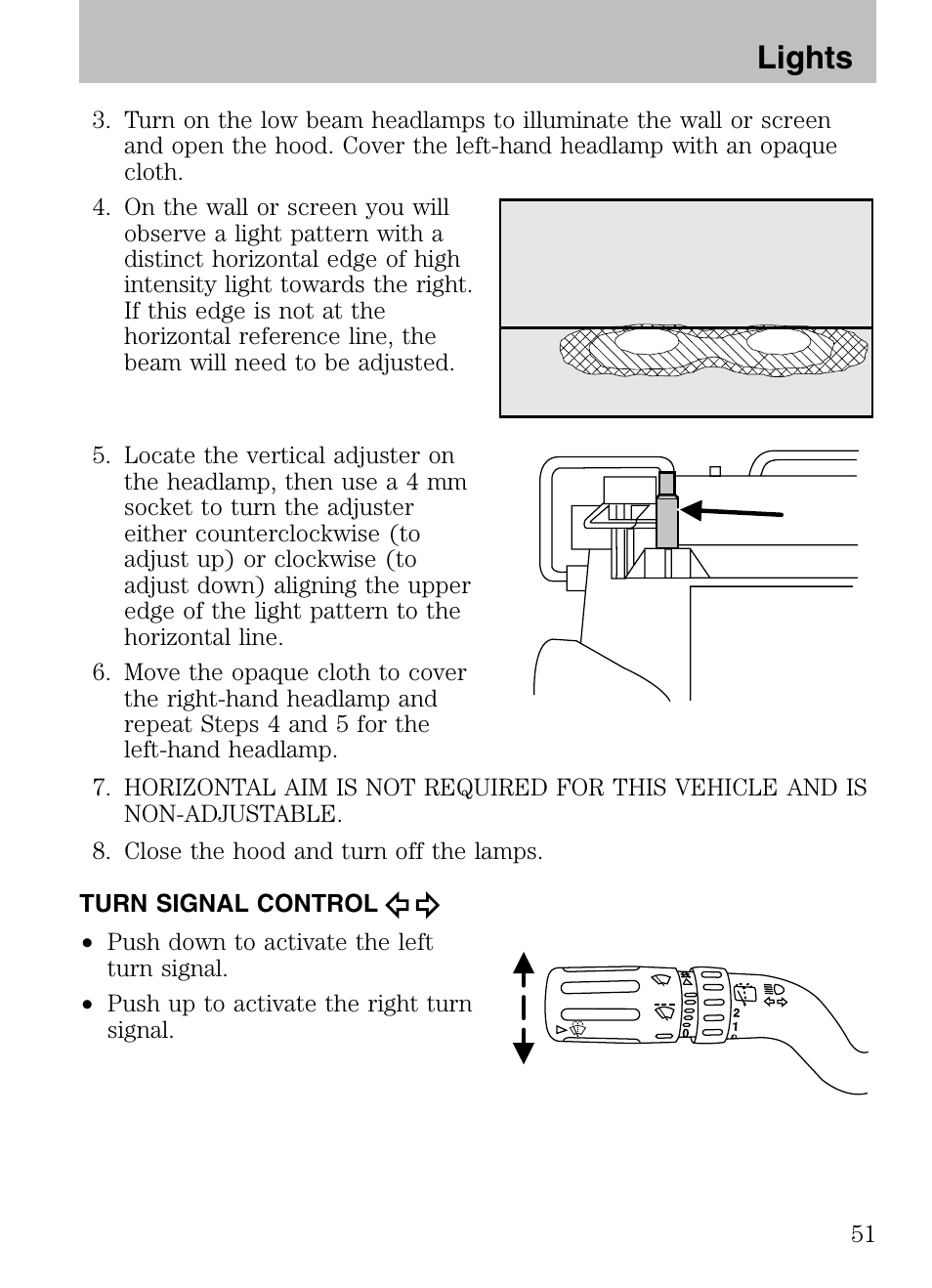 Turn signal control, Lights | Mazda 2008 Tribute HEV User Manual | Page 51 / 312
